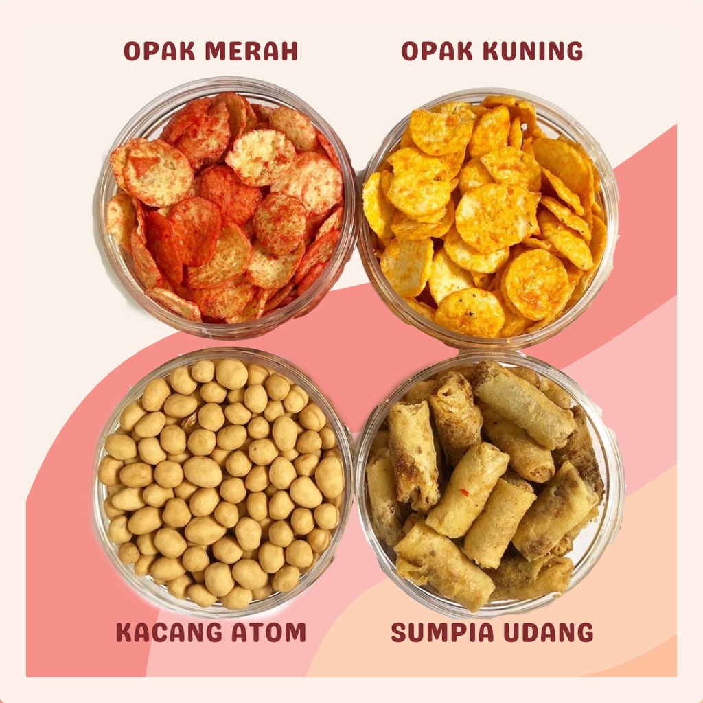 [DELISH SNACKS] Hampers Lebaran isi 4 toples (XL) / Bingkisan Parsel Parcel / Gift Box Makanan Tahun Baru Idul Fitri / Ramadhan Set Gift