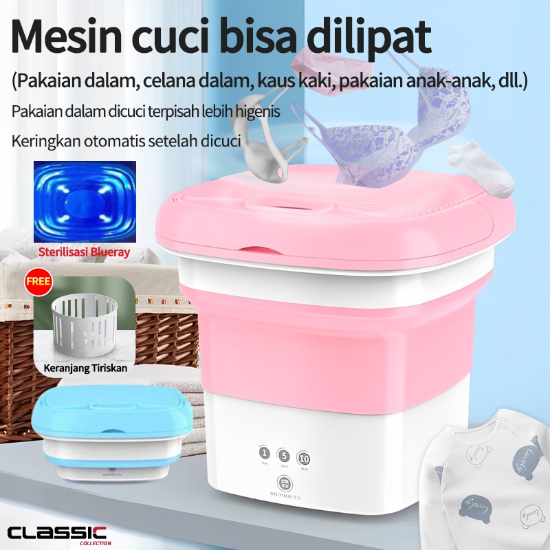 Folding Mesin Cuci Portable Mesin Cuci Lipat Mini Folding Washing Machine Kapasitas 4.5L