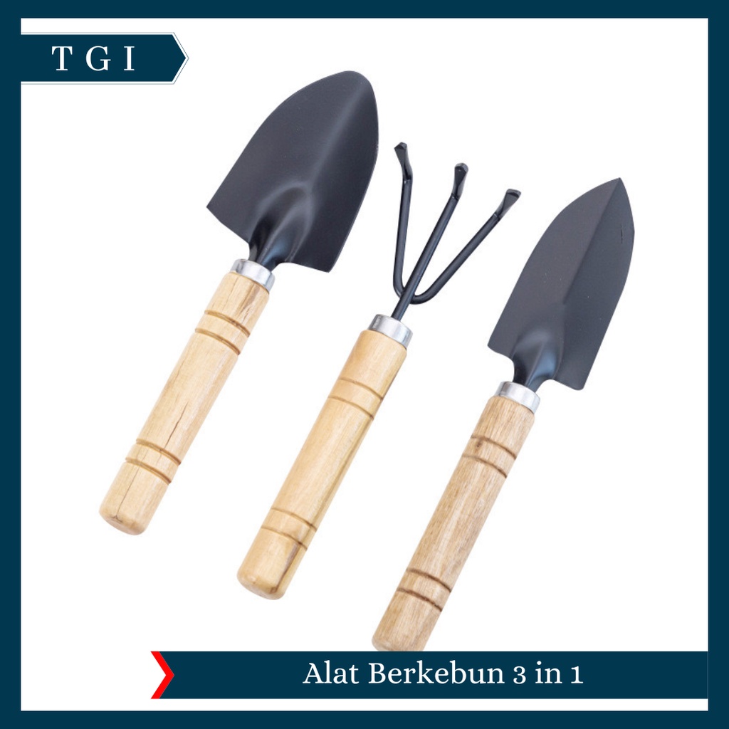 TGI - SEKOP GARPU CANGKUL MINI SET / SET ALAT BERKEBUN / SEKOP SET ALAT BERKEBUN 3 IN 1 / ALAT BERKEBUN MINI 3 IN 1