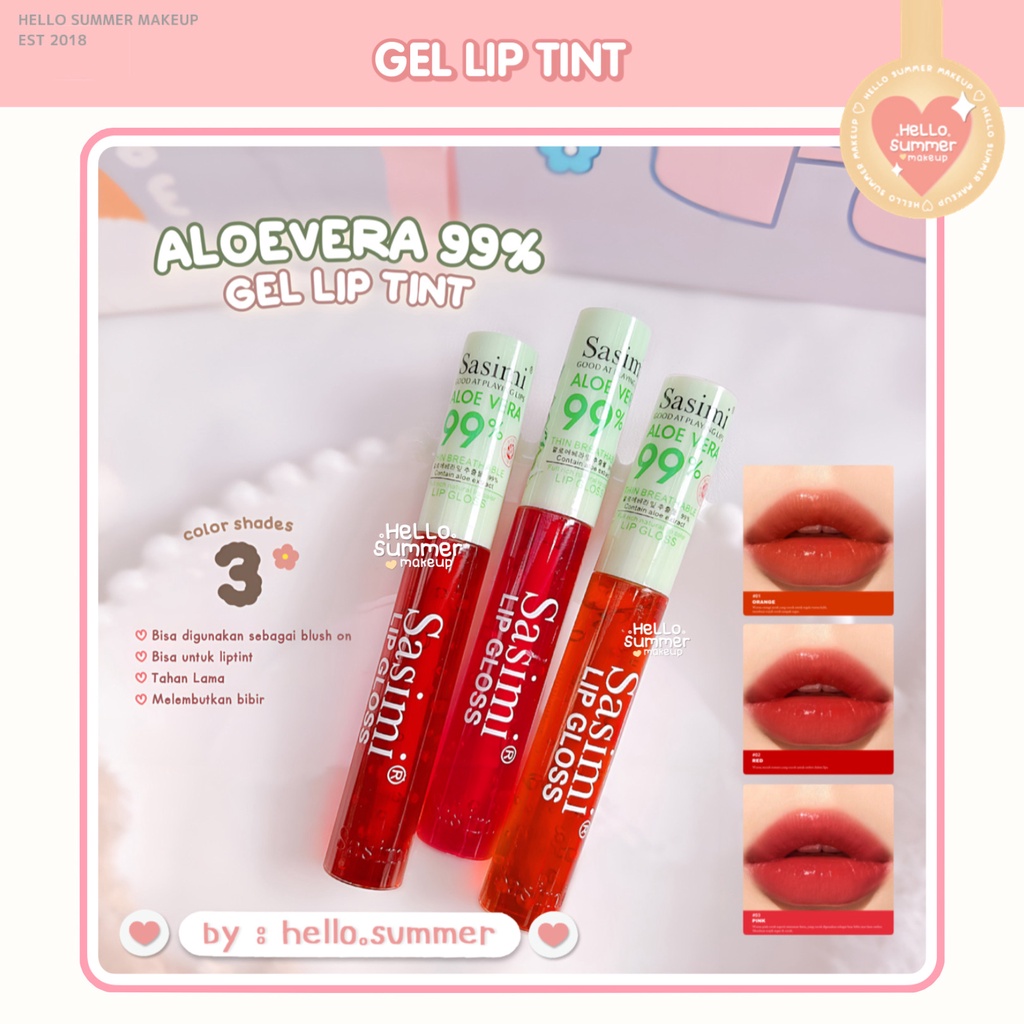 ALOEVERA 99% Gel Liptint Natural Lip Tint 3 Color 10ml