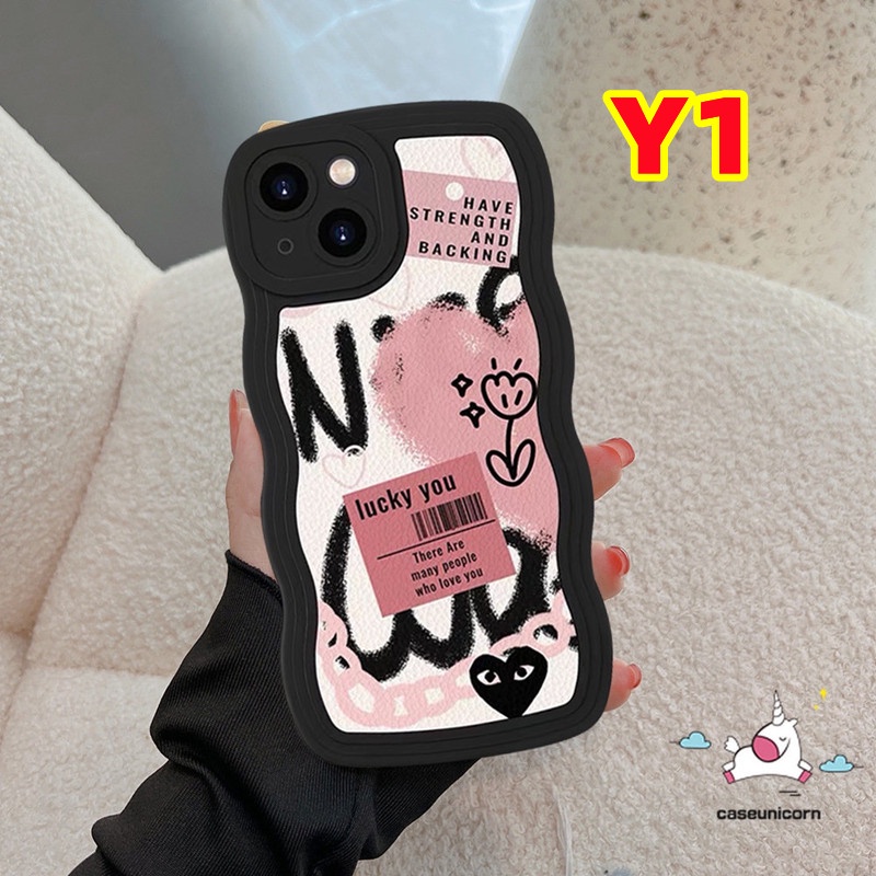 Ins Graffiti Cinta Hati Comme des Garcons Case Realme C55 C53 10 C12 C15 C33 C30 C11 C21Y C25 C35 C25s C25Y C20 C3 C17 9i 6i 5i 5 9 8 8i 8pro 7 7i C1 Bunga Wavy Edge Lembut Sarung