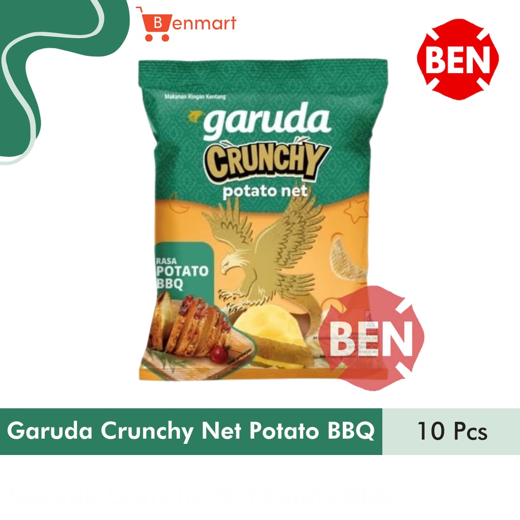 Garuda Crunchy Potato Net Rasa POTATO BBQ 1 Renceng 10 Pcs 14g 14gr 14 g gr Kentang
