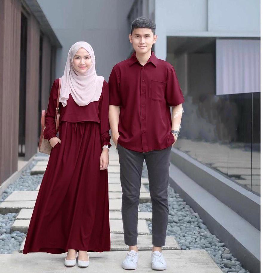 Terbaru ✅Nino Couple Gamis Dan Kemeja Fashion Muslim Wanita BJ