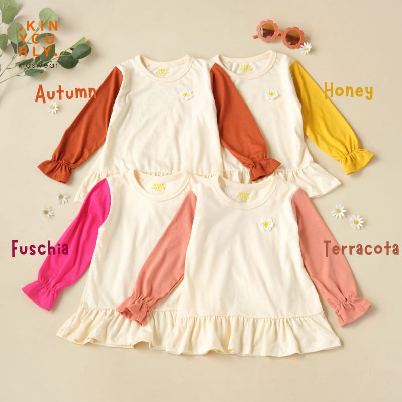 Tunik Anak Daisy Longsleve Kinycurly Original Kaos Lengan Panjang Super Premium