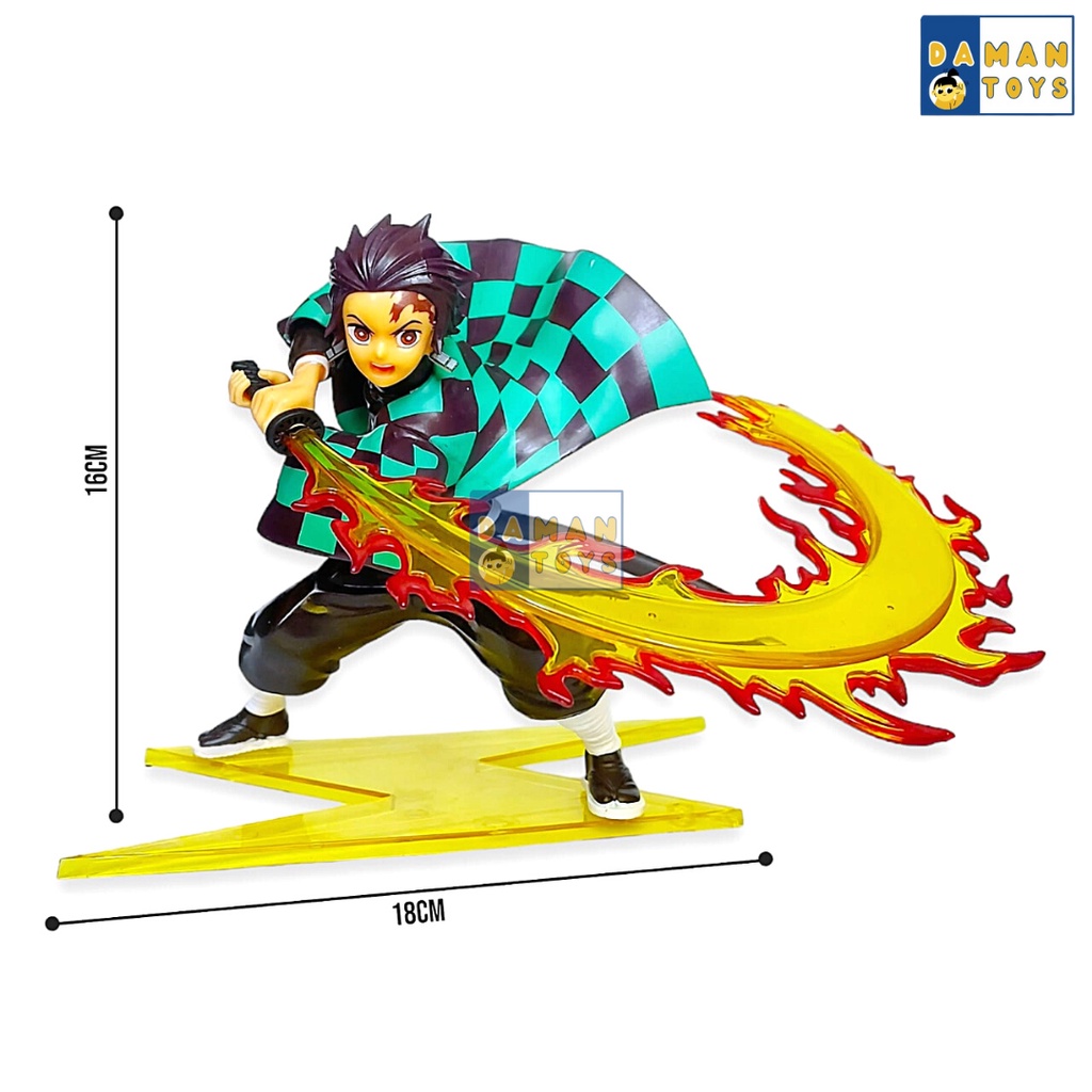 Figure Tanjiro Kamado Demon Slayer dengan Pedang Nichirin Kimetsu No Yaiba Sangat Detail