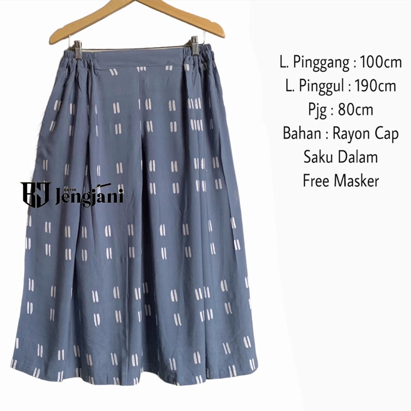 Rok Camelia | Rok Batik Jumputan Shibori Handmade | Rok Rayon Cap