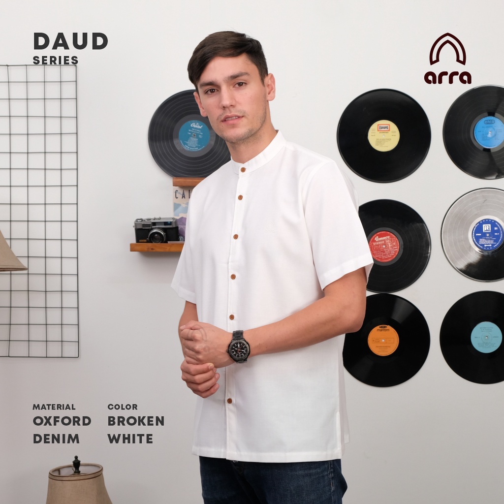 Baju Koko Kurta Putih Lengan Pendek Pria Dewasa Koko Qurta Cowok Tangan Pendek Bju Koko Polos Simple