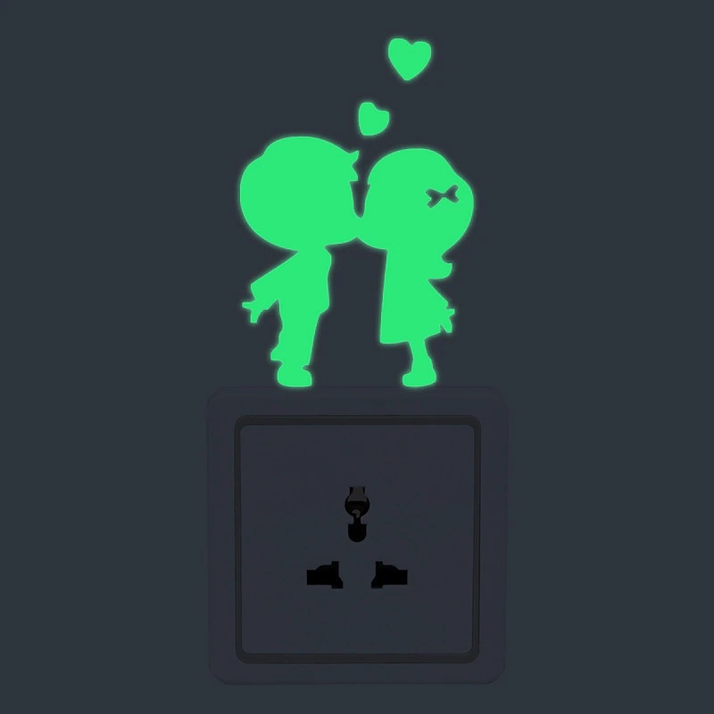 Stiker Saklar Dinding Dekorasi Glow in The Dark - FZ02 - Green