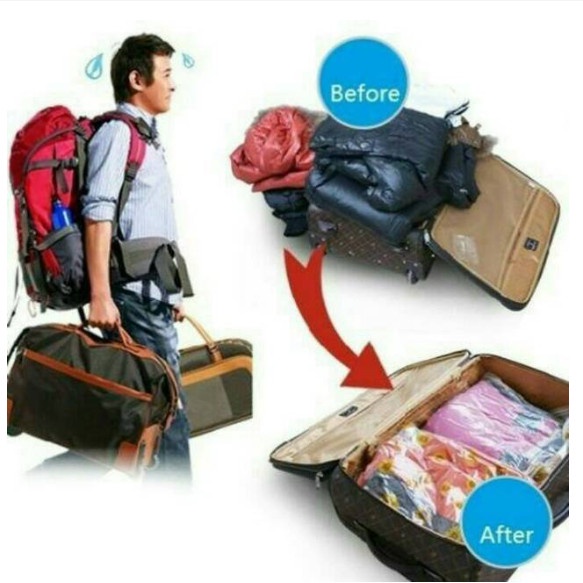 POMPA VACUUM ELEKTRIK PLASTIK STORAGE BAG PAKAIAN BANTAL SPREI SELIMUT UNTUK LAUNDRY UNTUK MUDIK SANTAI GAK RIBET