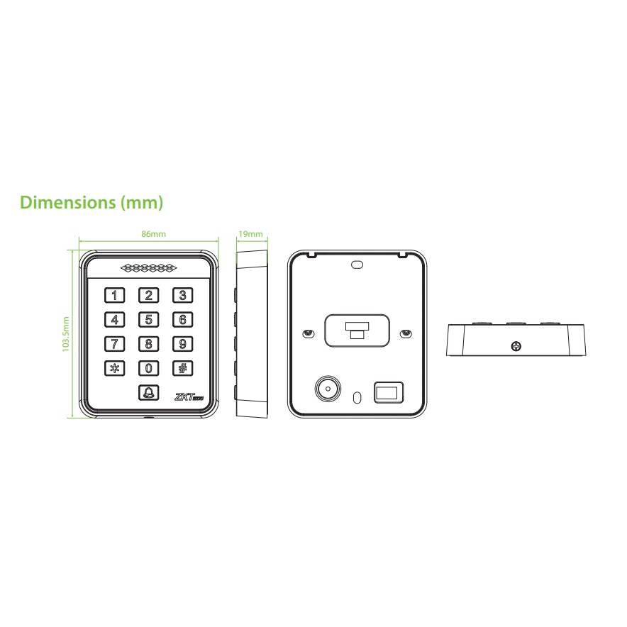 ZKTeco ID/IC Card RFID Controller Password Keypad Door Access Control