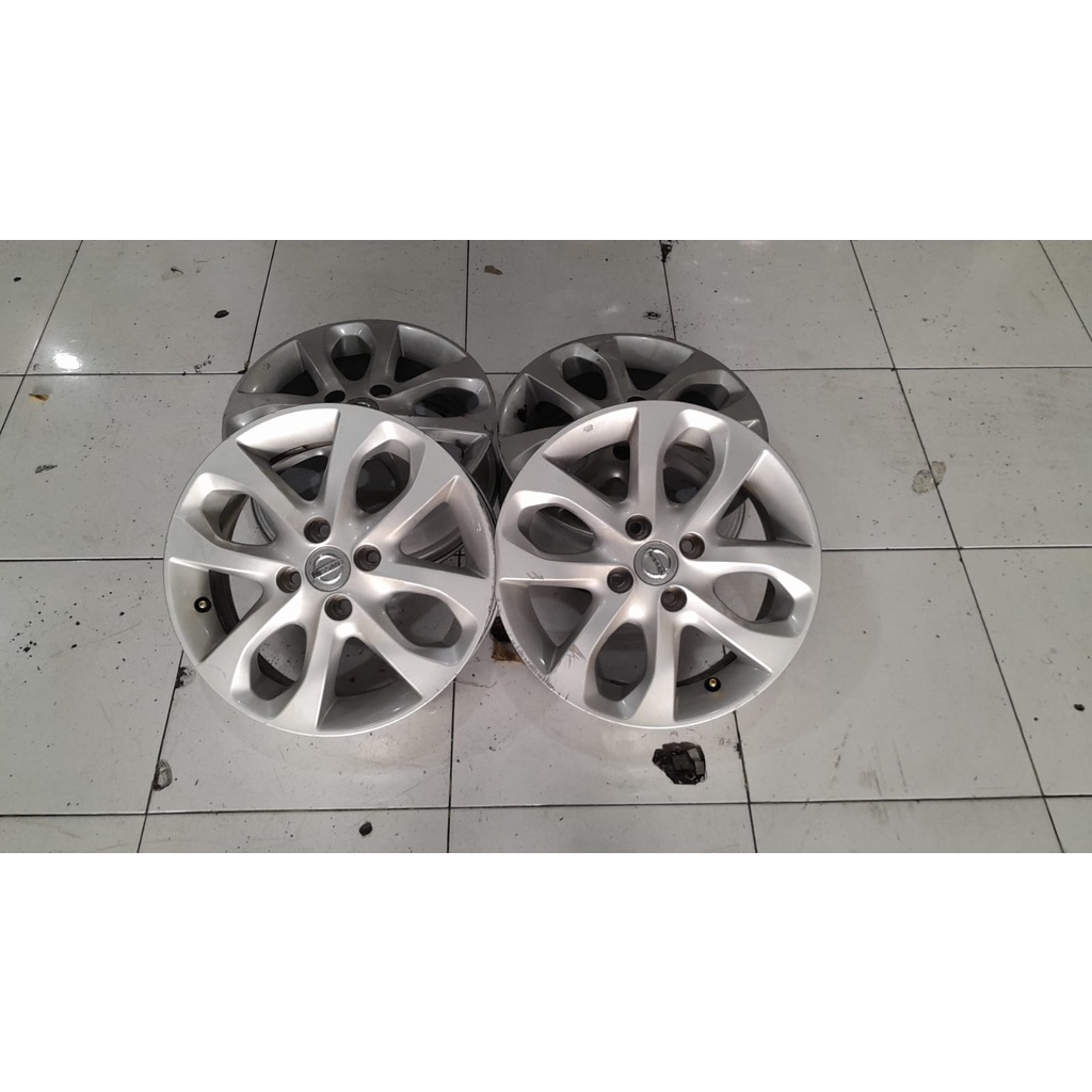 Velg Mobil Bekas Seken Nissan March Ring 15 Pcd 4x100 + Ban Dunlop 185 65 r15 Buat Datsun Vios Yaris
