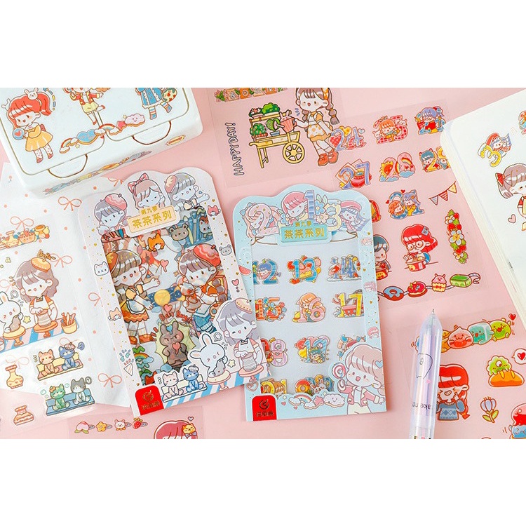 ISI 4 LEMBAR MANDOU ANIME GIRL KARTUN SERIES CUTTING STICKER DECORATIVE PACK STIKER DEKORASI JOURNAL LUCU PET TRANSPARANT UNTUK HIAS SCRAPBOOK BUKU DIARY HP HOBI JOURNALING DLL @banyak