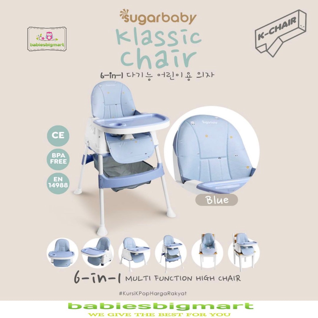 Sugarbaby Klassik Chair 6IN1 Multifunction Kursi Makan High Sugar Baby