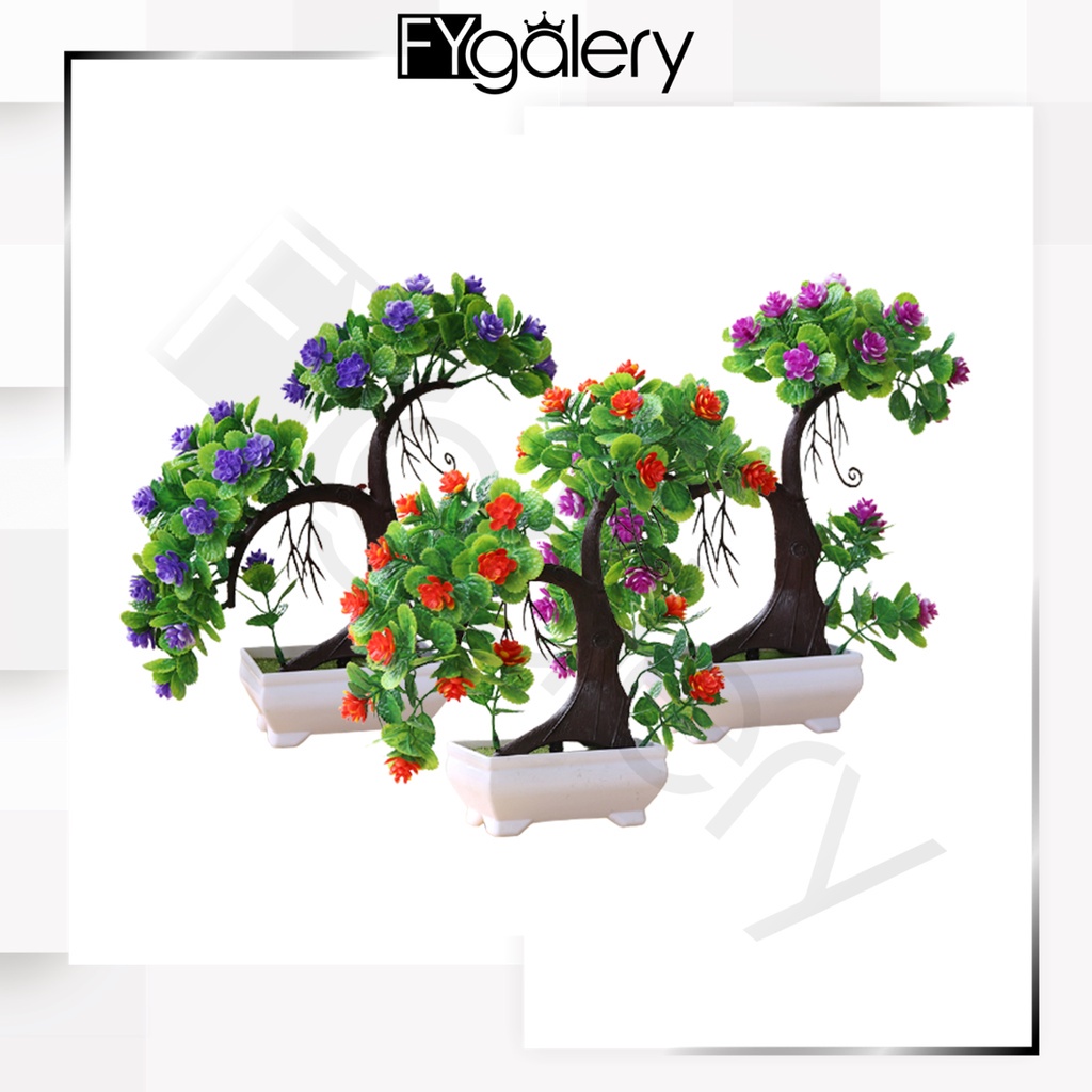 FYGALERY PT26 Pot Tanaman Hias Bunga Hias Plastik Ornamen Pot Bongsai Artificial Flower Decoration