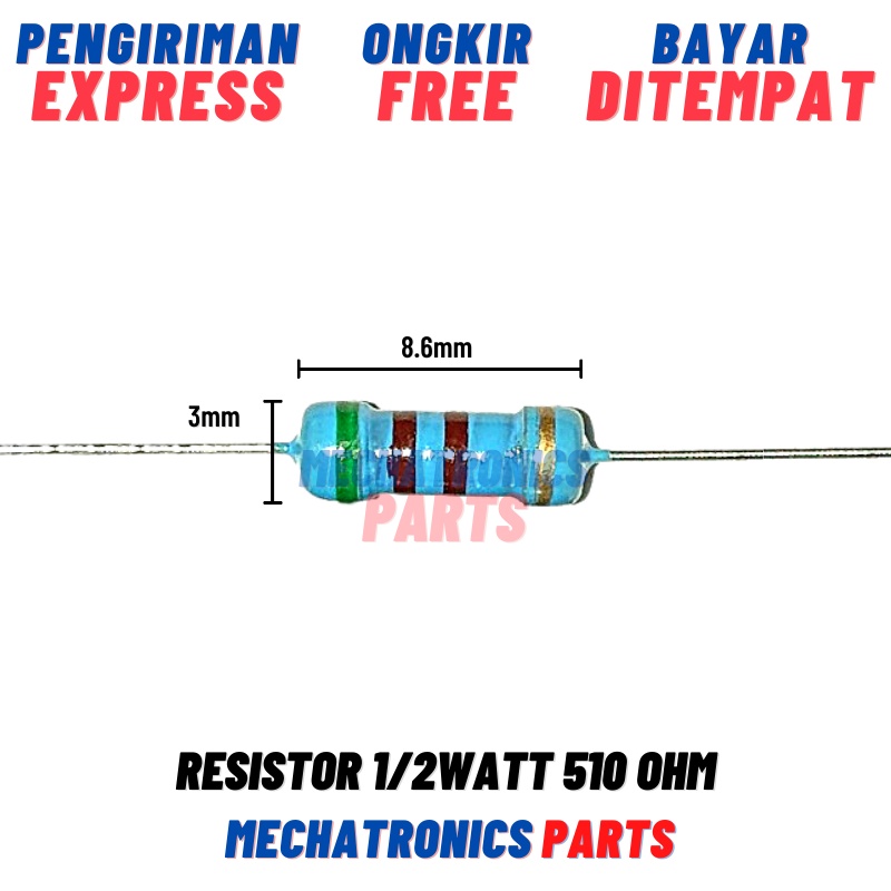 RESISTOR 1/2WATT 510OHM