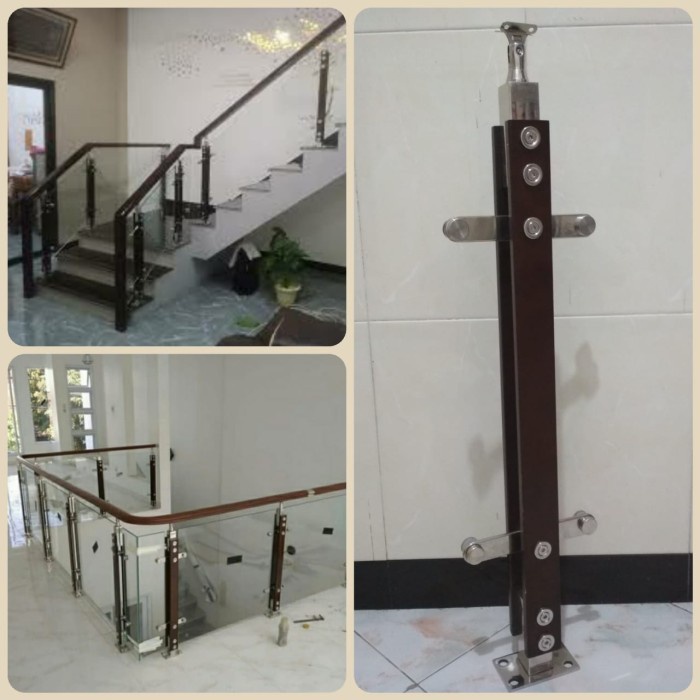 ><><><] Tiang railing tangga & balkon kaca tempered stainless
