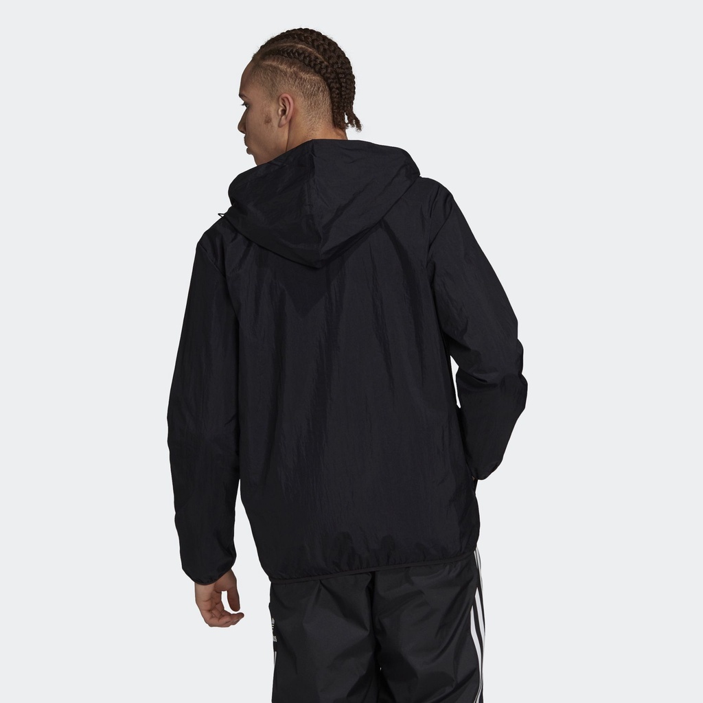Adidas ORIGINALS Windbreaker Trefoil Essentials Pria Hitam GD2553