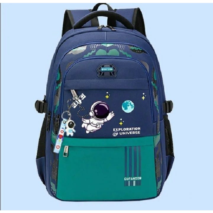 Rayhana - Tas Ransel Sekolah Anak SD SMP Motif Karakter Kartun Astronot Luar Angkasa