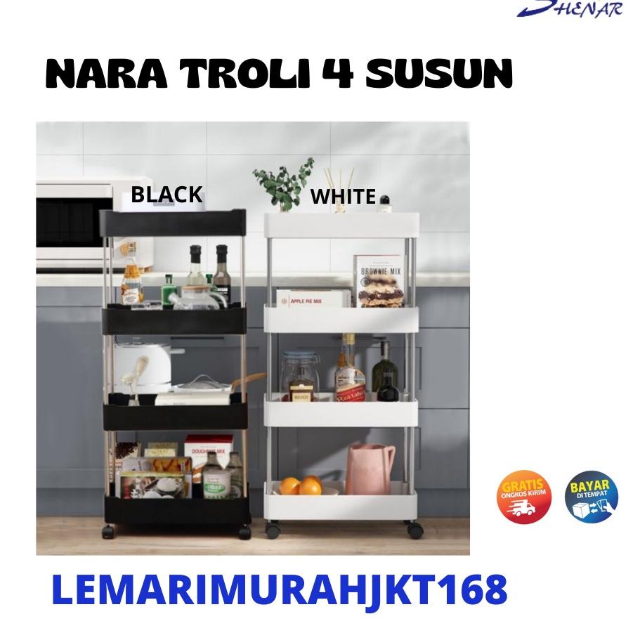 ◊ SHENAR - RAK TROLI DORONG RAK DAPUR DORONG RAK DORONG MULTIFUNGSI RAK 4 SUSUN RAK DAPUR 4SUSUN ,LE