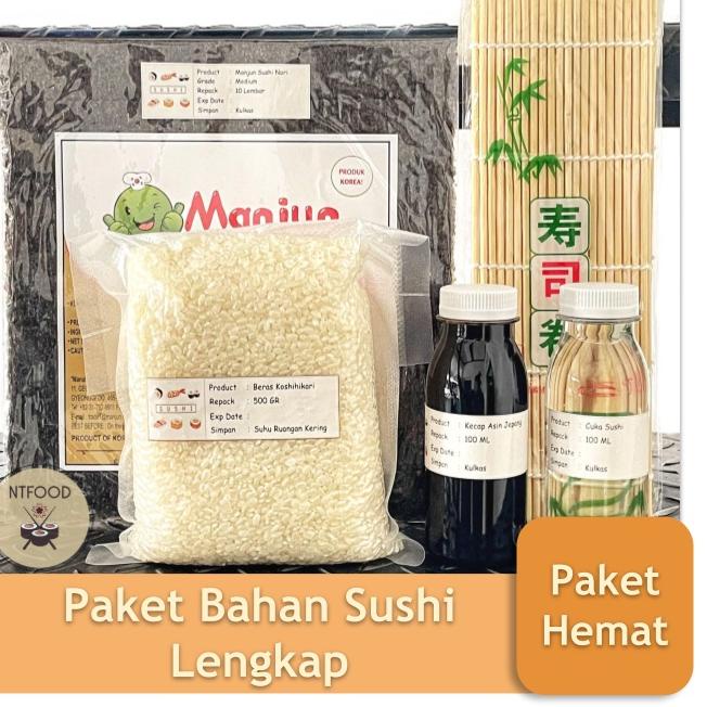 

♚ Paket Sushi Lengkap Nori Manjun Rumput Laut Kering Halal ♦