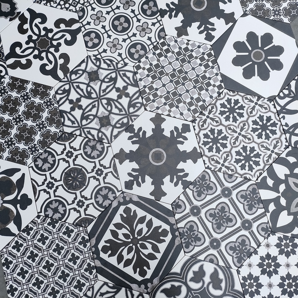 Keramik Roman Hexagonal GH348059 KW2 - Keramik Motif Batik