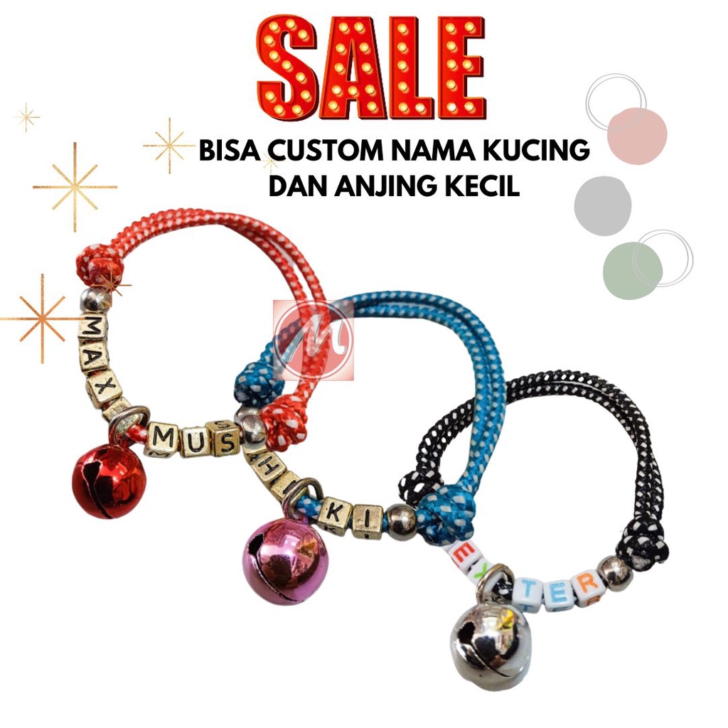 Kalung Pursik Motif - Bisa Custom nama Kucind &amp; Anjing Kecil