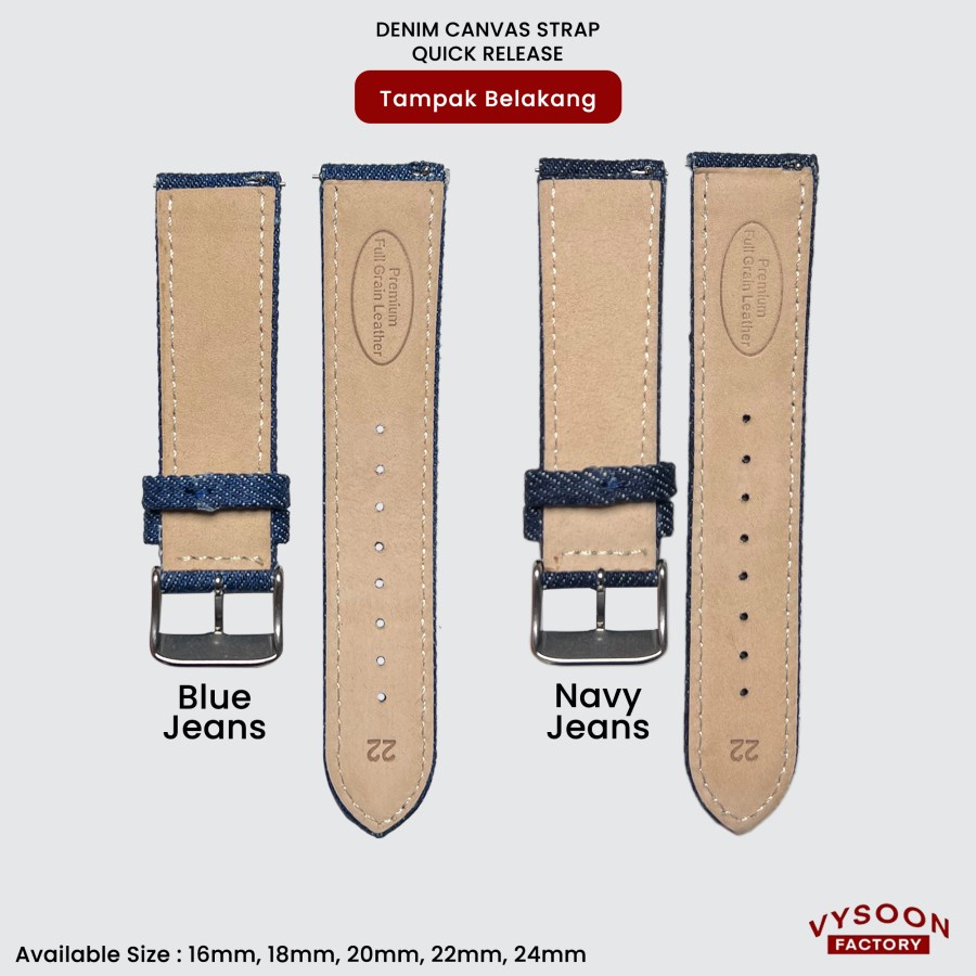 Quick Release Strap Jeans Nylon Leather Tali Kulit 14mm 18mm 20mm 22mm