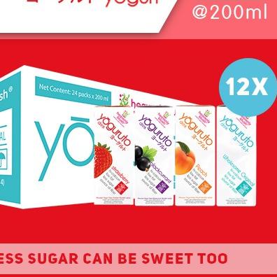 

♣ Yogurt Heavenly Blush Yoguruto Strawberry, Peach, Blackcurrant, Plain [12Px180ml] ➸