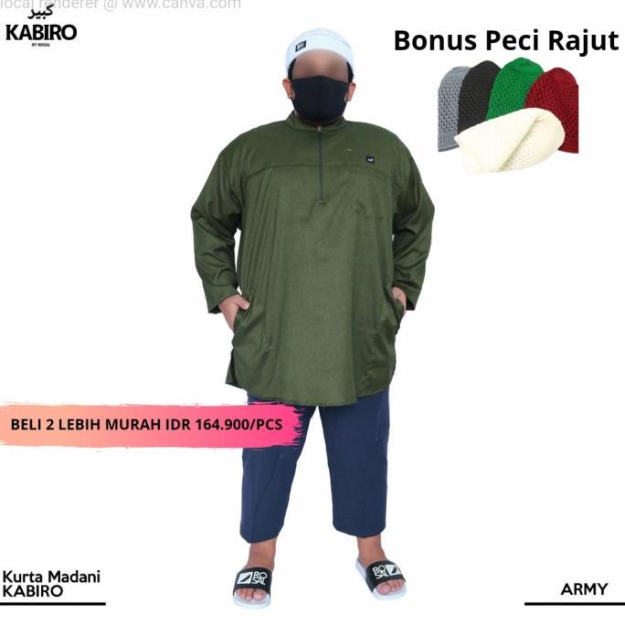 Sale Baju Koko Kurta Pria 4XL, 5XL, 6XL Big Size Jumbo Brand KABIRO - Hitam /BAJU KOKO PRIA/BAJU KOK