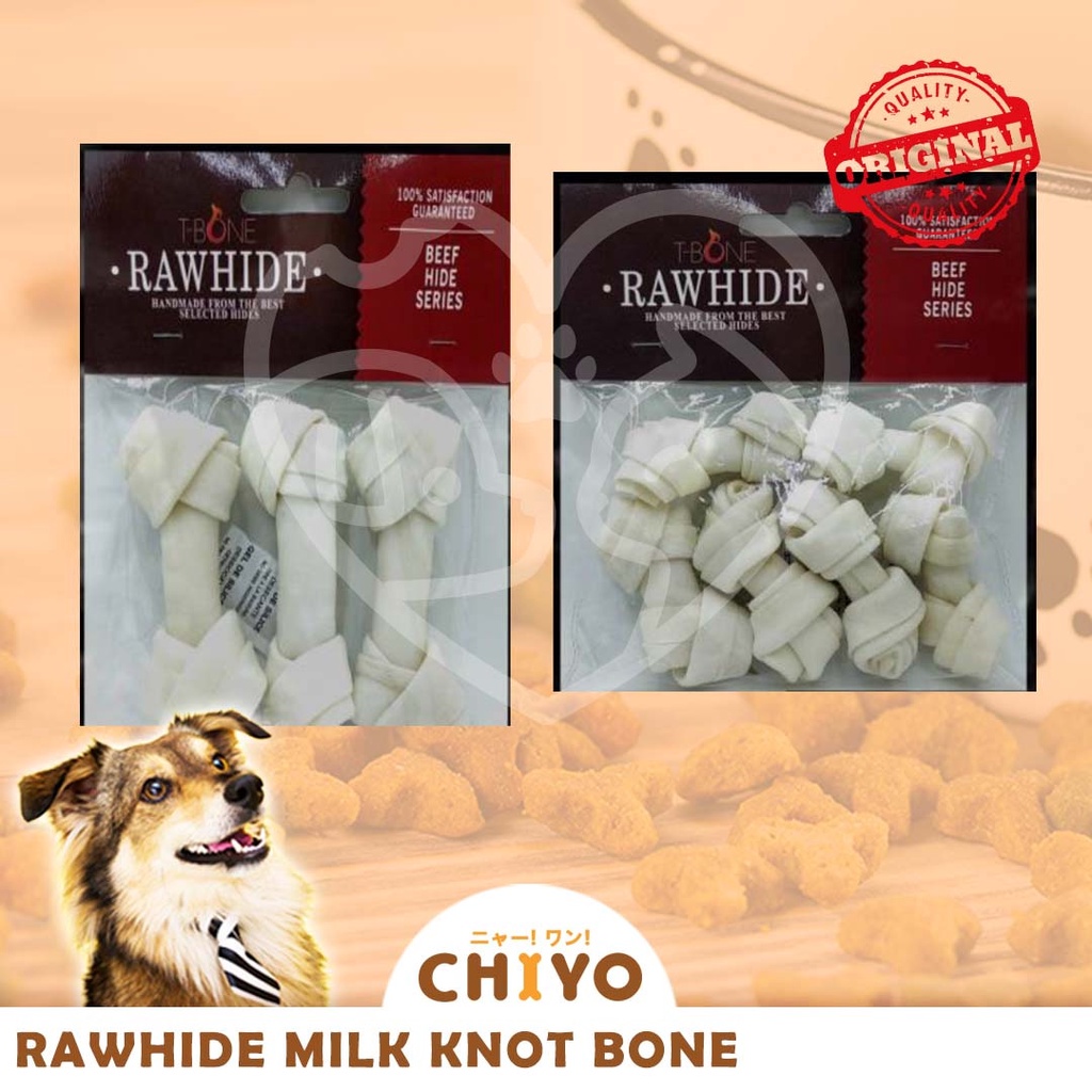 RAWHIDE MILK KNOTBONE - SNACK GIGITAN ANJING