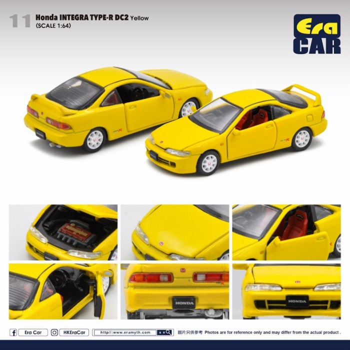 ERA CAR 1/64 HONDA INTEGRA TYPE R DC2 YELLOW TERLARIS