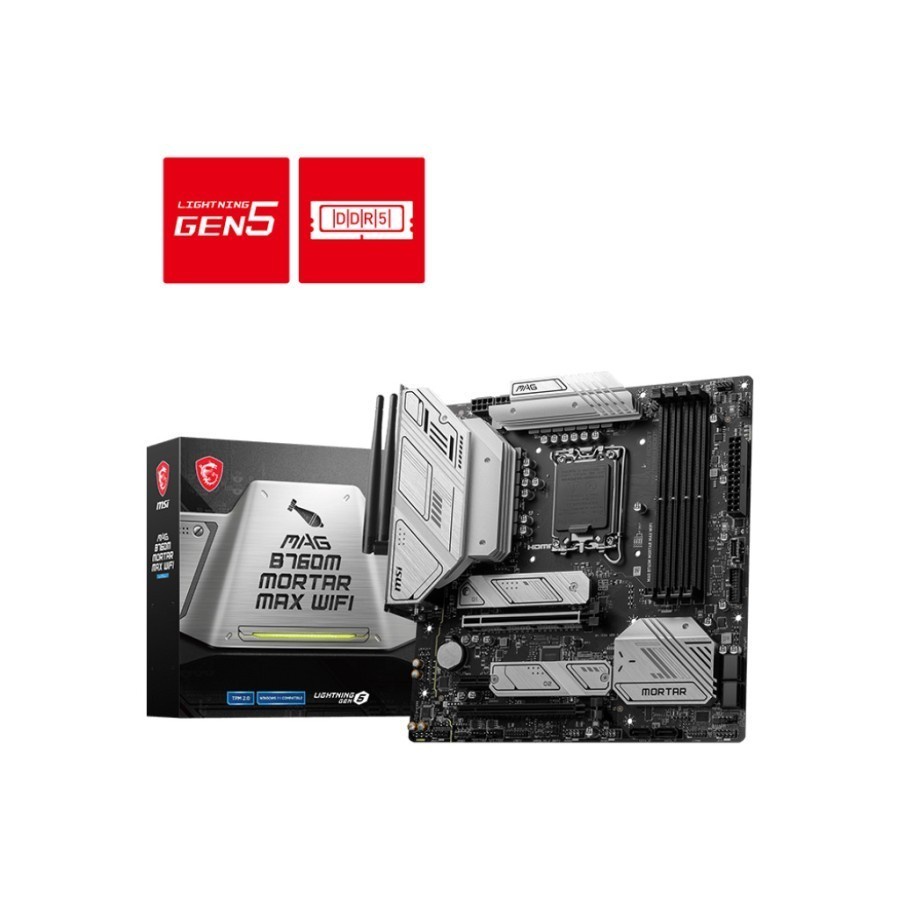 MSI MAG B760M MORTAR MAX WIFI DDR5 (Intel LGA 1700, Gen12, Gen13)