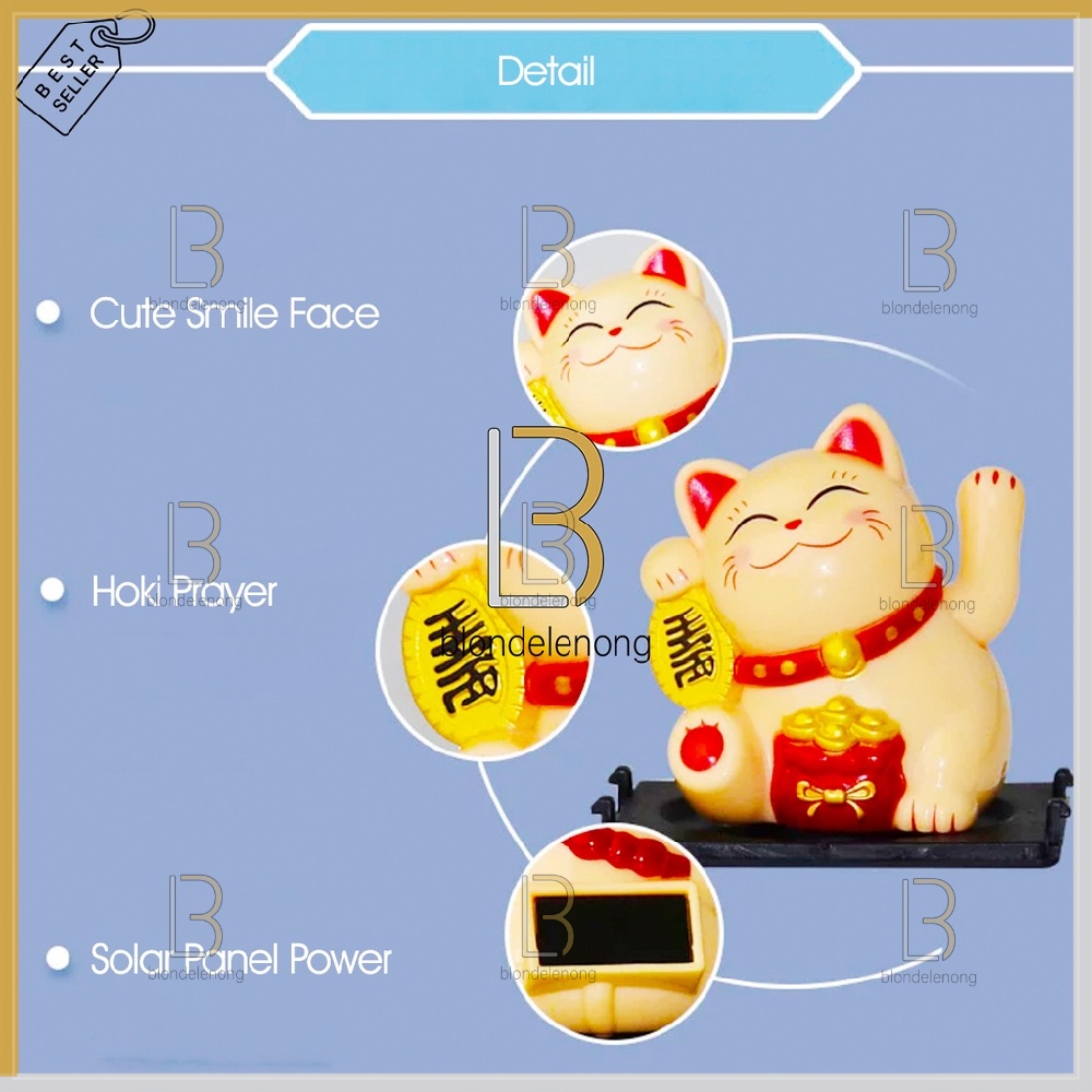 Patung Pajangan Boneka Kucing Hoki Rejeki Rezeki Lucky Cat Keberuntungan Maneki Neko Maneko Neki Mainan Munchkin Keramik Mobil Goyang Gerak Bergerak Mobil Cina Jepang Korea Baterai Solar Supply Imut Cebol Mini Tangan Berotot Muscle Jumbo Besar Lucu Murah