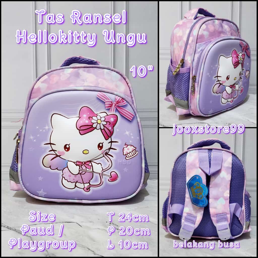 Tas Sekolah Ransel Anak TK dan Paud / Playgroup Motif Unicorn Frozen Hellokitty Sofia Timbul 3D Tas Import Backpack Anak Perempuan Tas Gendong Anak Sekolah