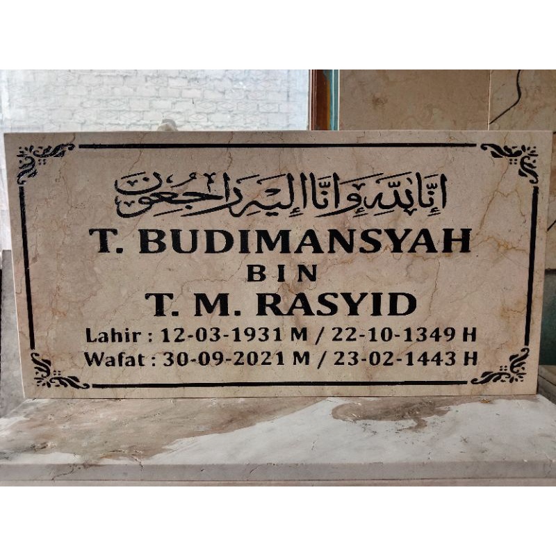 NAMA BATU NISAN MARMER ALAM CUSTOM UK 30X60