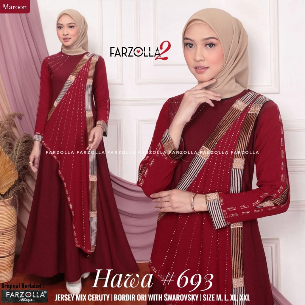 Gamis Turkey Abaya Bordir Asli Jersey Mix Ceruty Best Seller Original Produk By Farzolla