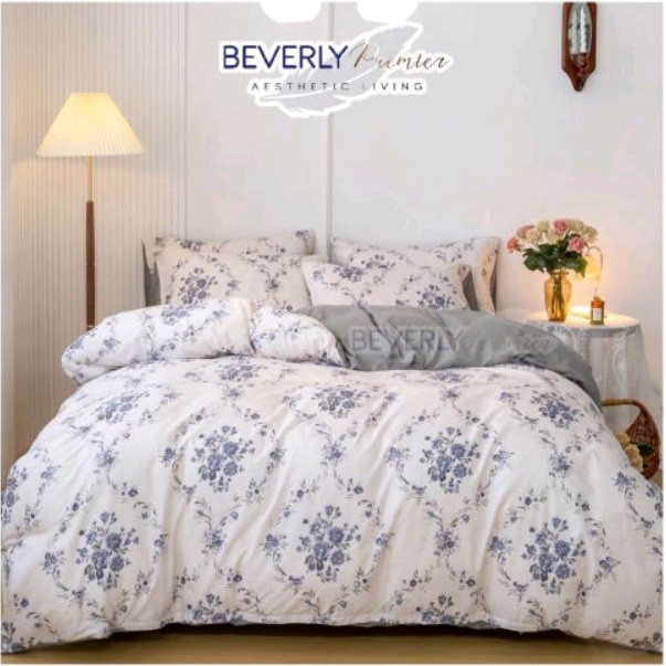 Sprei Katun Beverly Motif PRIMAVERA Sprei Katun Motif Bunga kecil Sprei Putih bunga bunga Sprei Kore