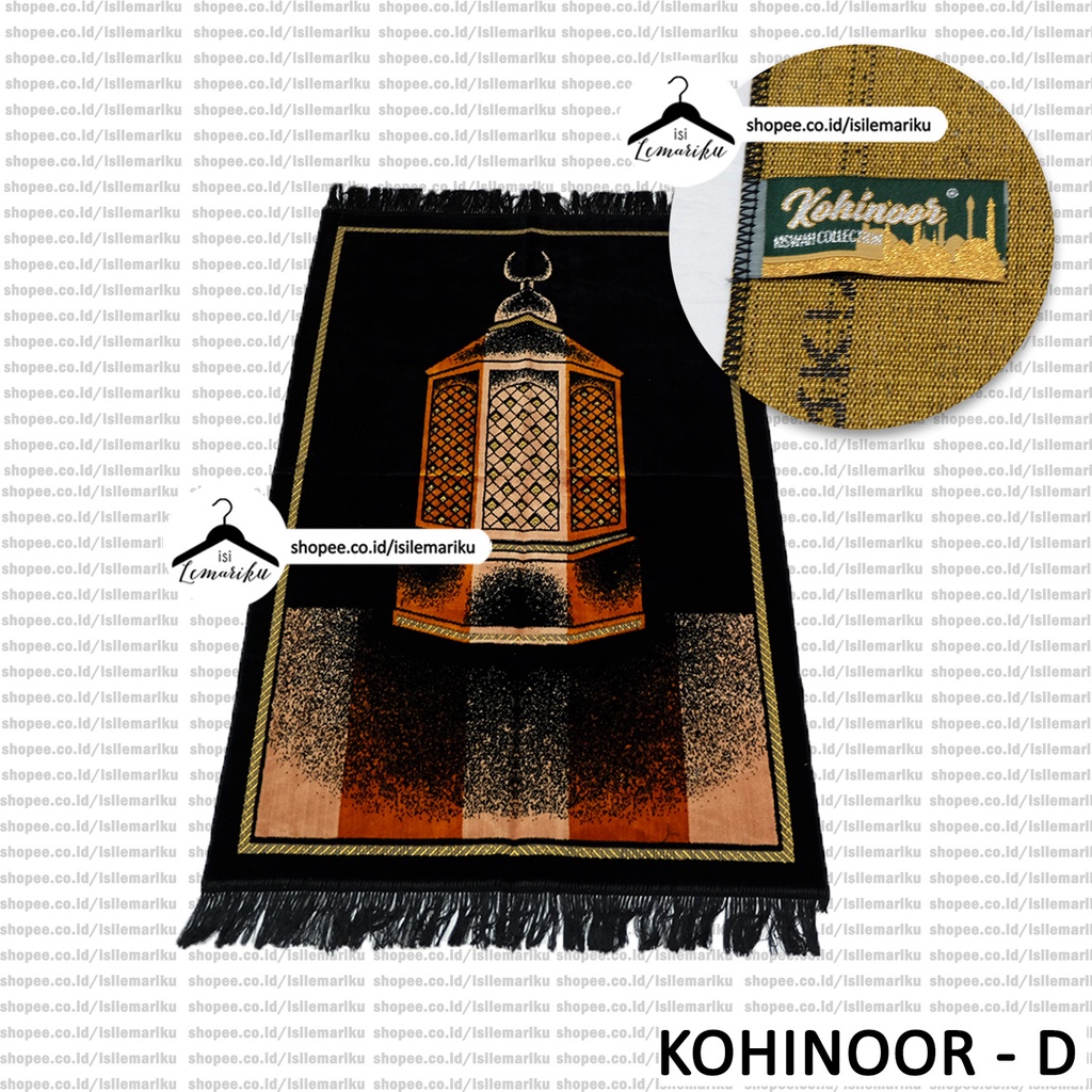 Sajadah Tebal KOHINOOR KISWAH BLACK Exclusive 65x110cm