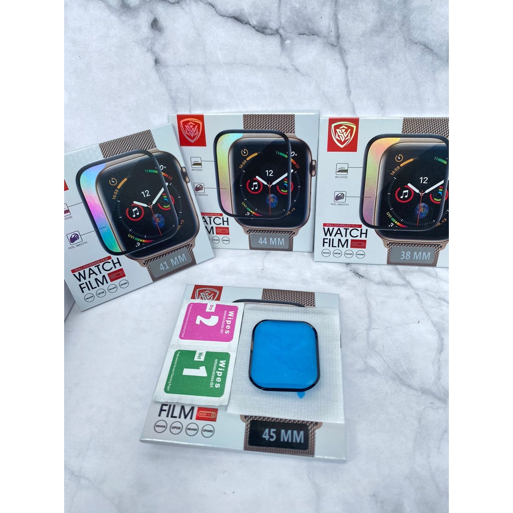 Tempered Glass Full 3D Apple Watch 41 45 38 40 42 44mm Anti Gores iWatch Seri 1 2 3 4 5 6 7 8 9 ULTRA SE