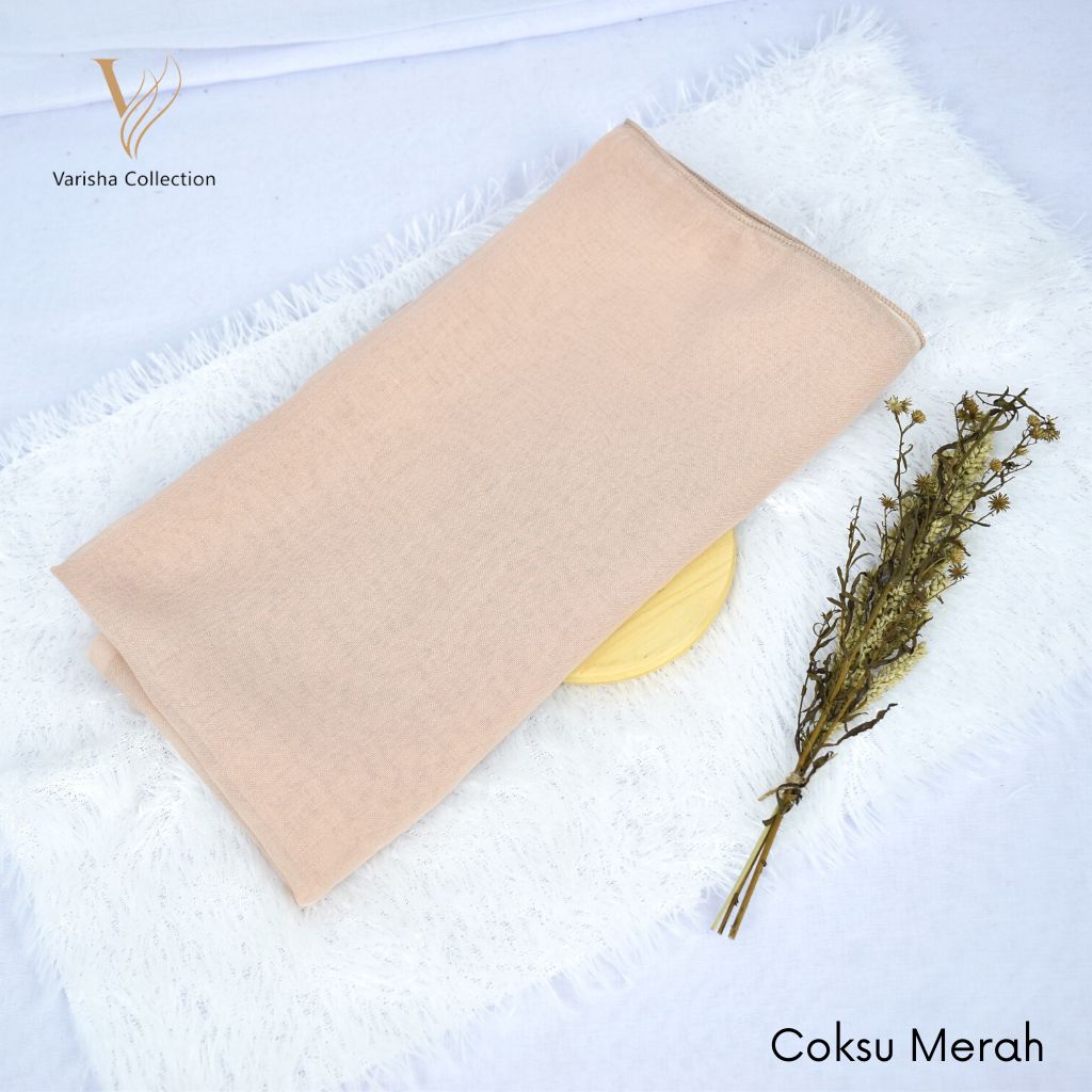 Kerudung Jilbab Segi Empat Bahan Katun Paris Polos Jadul Premium Varisha By Mardhatillah Warna coksu