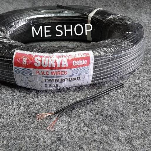 ❀ Kabel Serabut 2x18 hitam putih 100yard kabel listrik serabut ✺