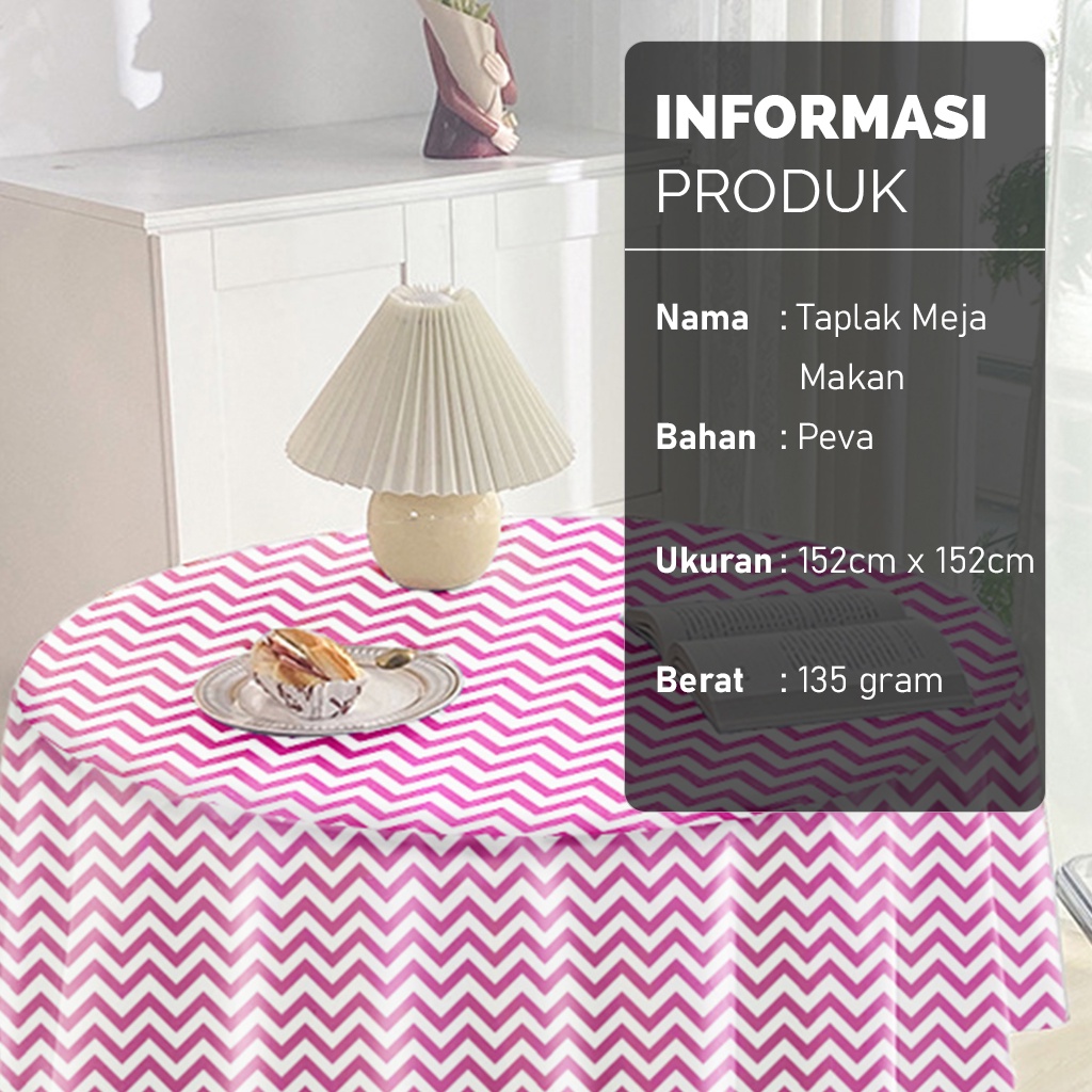 Lodoestar Terlaris  - Taplak Meja makan uk 152cm  Motif Zigzag - Alas Meja Makan Kekinian Bentuk Bulat -  D14-3B