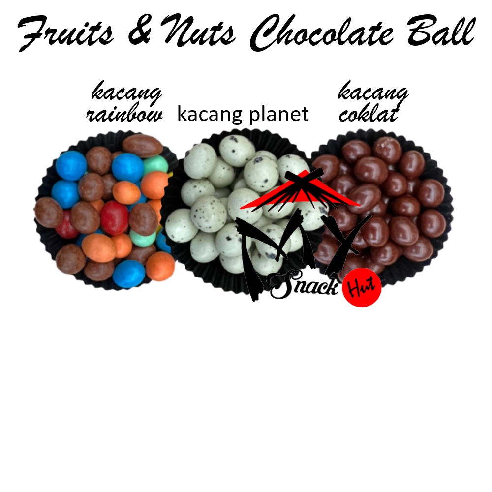 FRUIT NUT CHOCO BALL 100GR - BOLA COKLAT COKELAT CHOCOLATE ISI ALMOND CASHEW KISMIS RAISIN KACANG BUAH