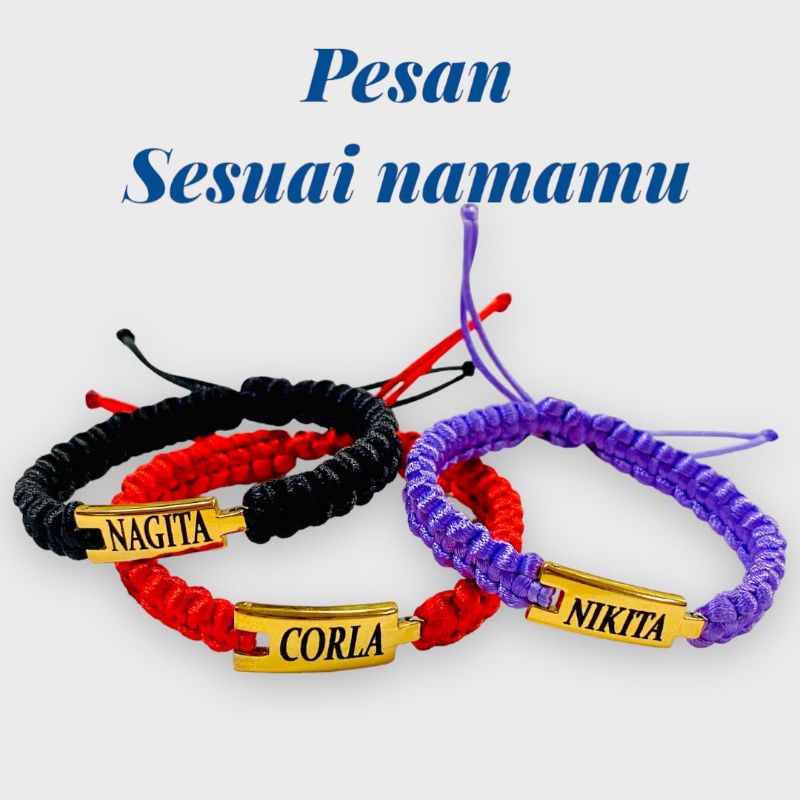 gelang titanium nama