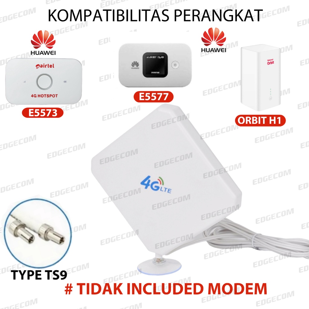 Antena External Modem Mifi dan USB 4G LTE HUAWEI E5573, E5577, E3372 TS9 DAN CRC9