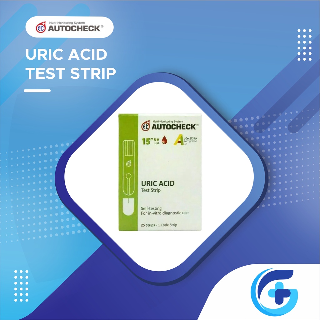 AUTOCHECK URIC ACID TEST STRIP / TES STRIP ASAM URAT AUTOCHECK @25