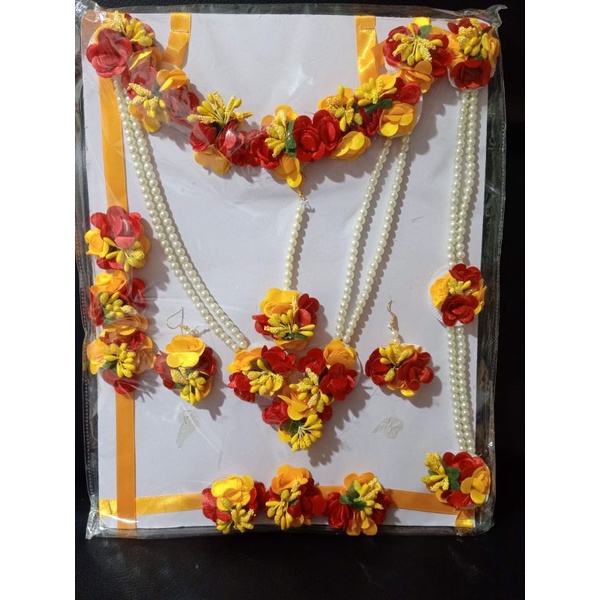 Kalung Set Radha Krishna Bunga Gelang Perhiasan Adat Pengantin Pernikahan Wedding India Tamil Akseso