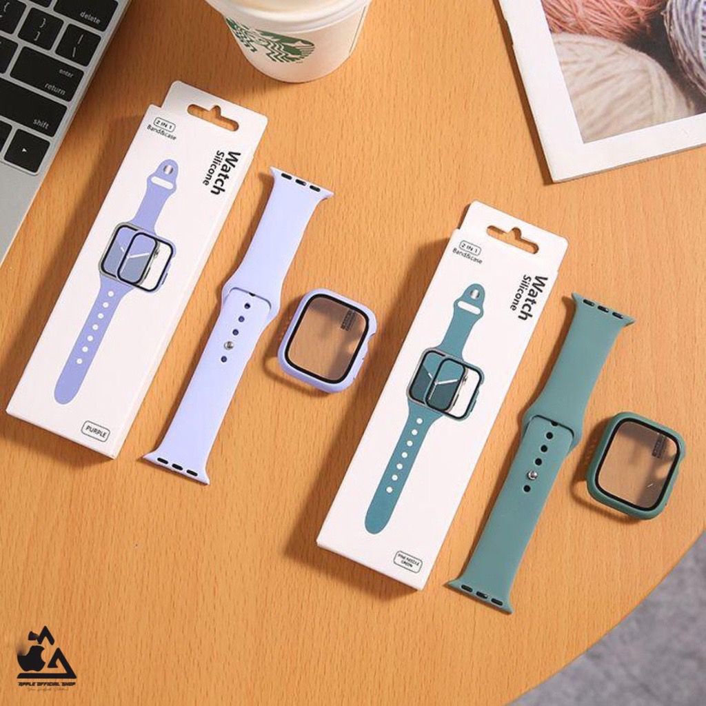 Tali Strap for Apple Watch series 7 41mm 45mm 38mm 40mm 42mm 44mm + Tempered Glass Case Sport Band iWatch Cover Candy Polos