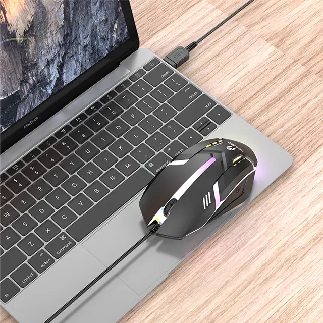 Mouse Mikuso MOS-379U - USB Optical Mouse With 7 Color Breathing Light