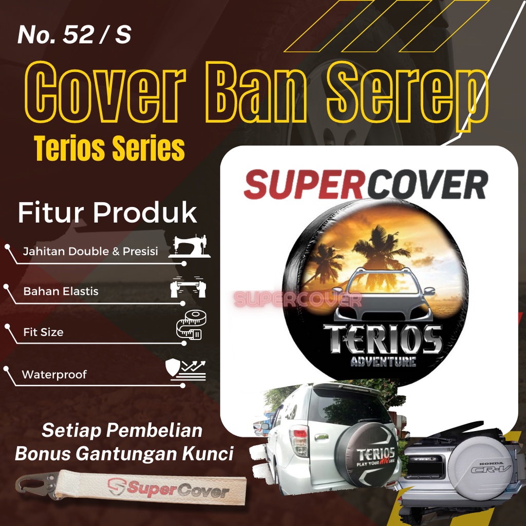 Sarung Ban Serep Daihatsu Terios Cover Ban Serep Kulit Sintetis Daihatsu Terios 52 Penutup Pelindung